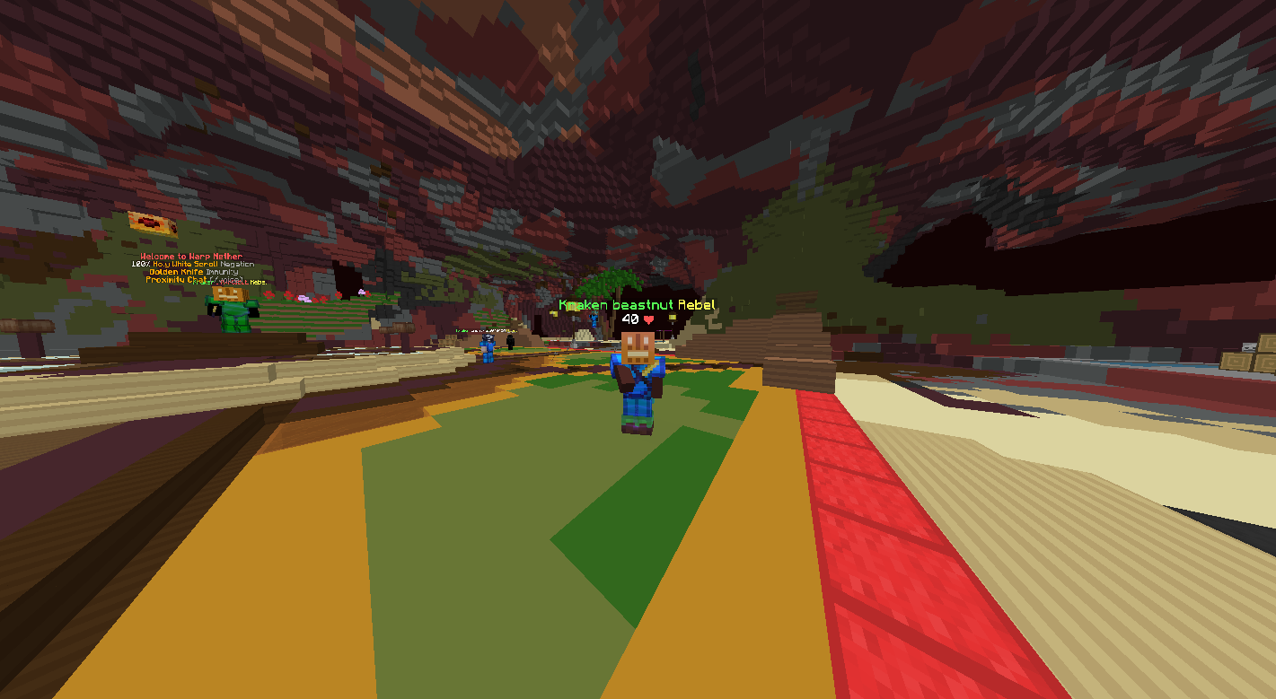 Beastnut in a Minecraft PvP arena